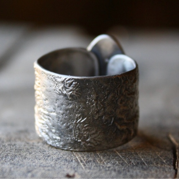 Sterling silver and red ocean jasper moonranger ring size 9.25 - Picture 2 of 4